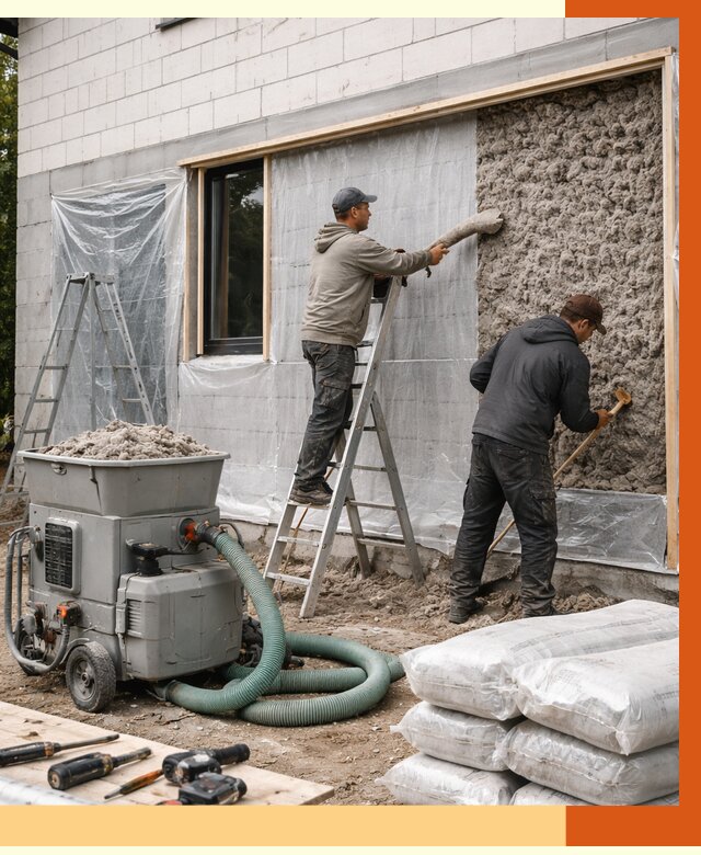 Утепление дома из газобетона эковатой в Таре от 4630 руб./м2 | ТепломастерТар